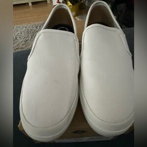 Sperry White Canvas Seaside Aerial White Slip on Loafer Sneakers NWT